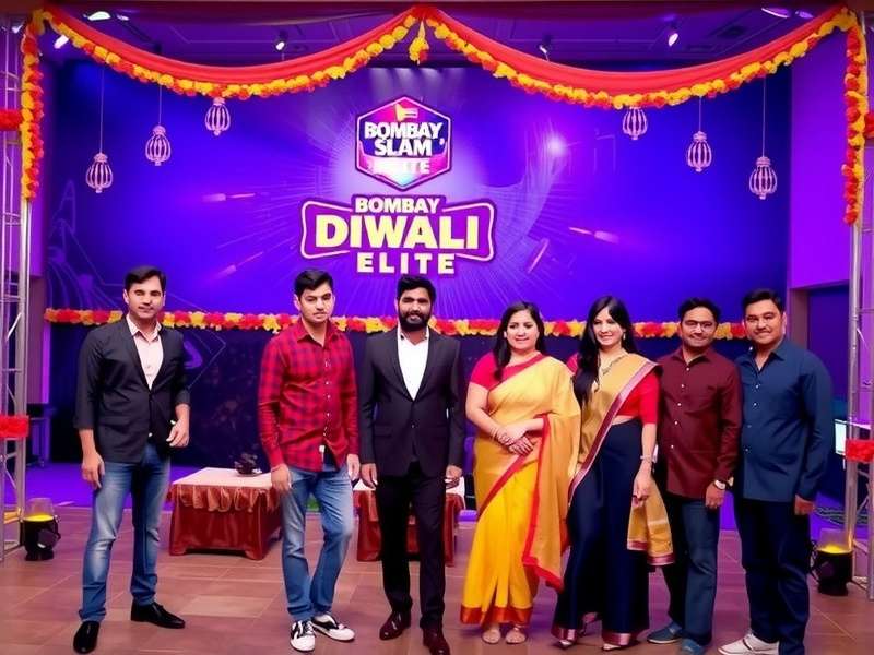 Bombay Slam Elite Diwali event with decorated arena and characters in traditional clothes